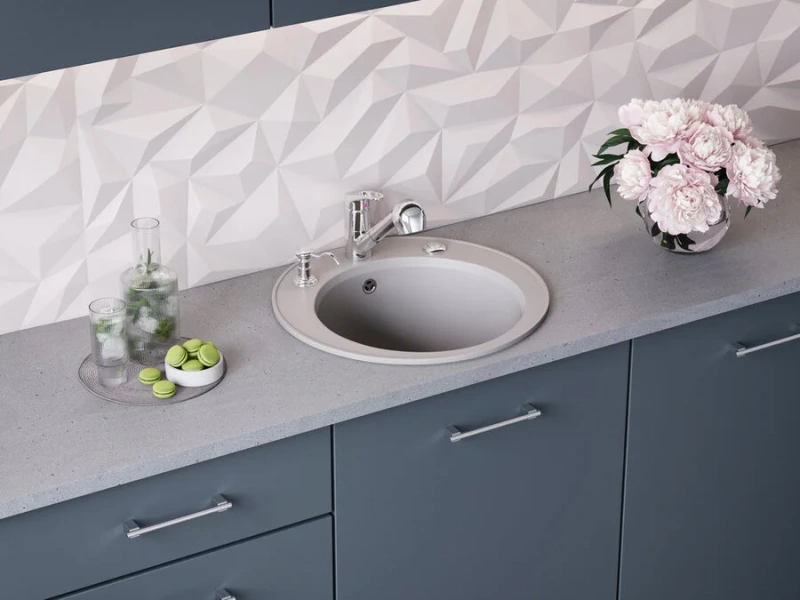 Мойка для кухни Omoikiri Miya 50R-GR 50 см Leningrad Grey 4993582 (детальная фотография), 50x50 см