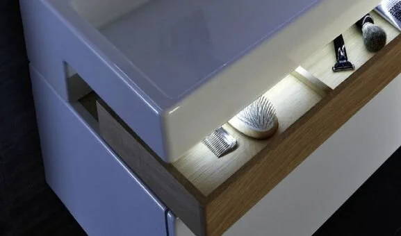 Раковина двойная Jacob Delafon Terrace 150 см с подсветкой, белая EXA9112-00 (детальная фотография), в наличии