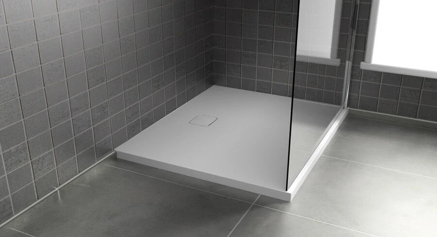 Душевой поддон акриловый с сифоном Riho Basel 412 90x90 см (детальная фотография), белые, черные