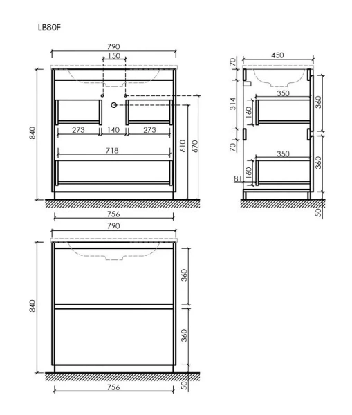 Тумба под раковину напольная Sancos Libra Floor 80 см дуб галифакс натуральный LB80FEG (детальная фотография), в наличии