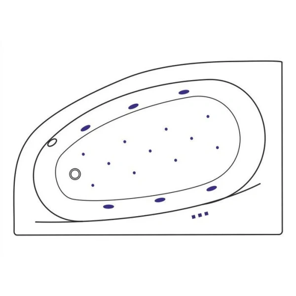 Ванна гидромассажная Excellent Kameleon Relax 170 x 110 см, левая, белый/бронза, WAEX.KML17.RELAX.BR (детальная фотография), современныe, hi-tech