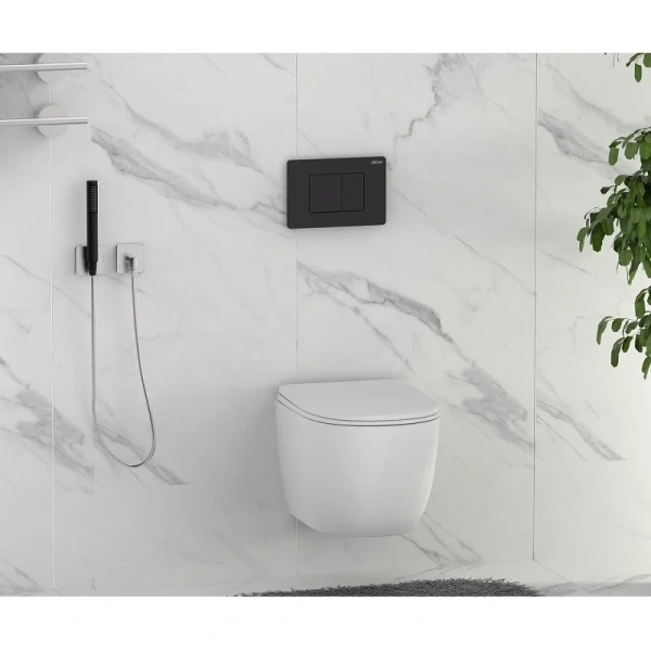 Клавиша смыва Abber черная матовая AC0122SMB (детальная фотография), черные