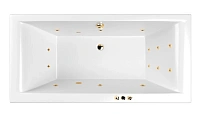 Ванна гидромассажная Whitecross Savia Duo Smart, 170 х 80 см, увеличенная толщина акрила, усиленная армировка, белый/золото, 0103.170080.100.SMART.GL