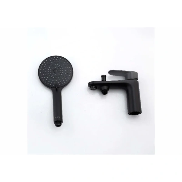 Смеситель для ванны Акватек Ника черный матовый AQ1844MB (детальная фотография), черные