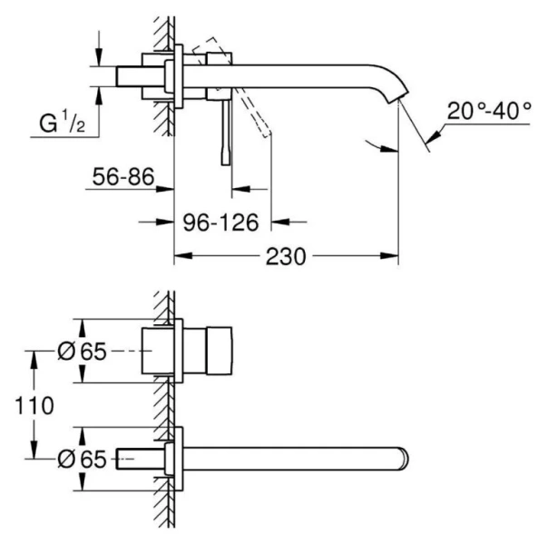 Смеситель для раковины Grohe Essence хром 19967001 (детальная фотография), для раковины