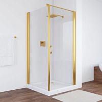 Душевой уголок профиль золотой стекло прозрачное Vegas-glass