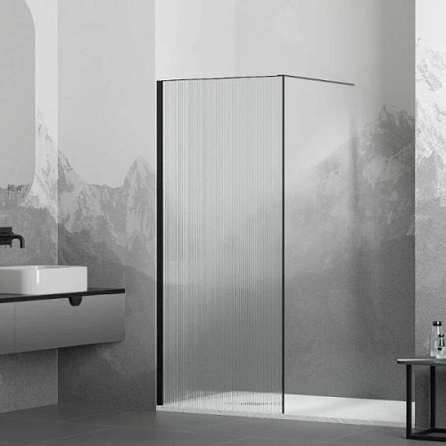 Душевая перегородка RGW Walk In WA-08B 110 см профиль черный - фото 2