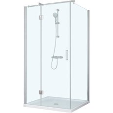 Душевой уголок профиль глянцевый хром стекло прозрачное Vegas-glass