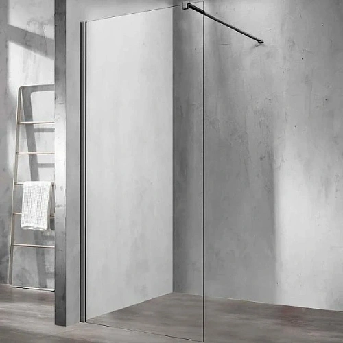 Душевая перегородка Vincea Walk In 120 см профиль вороненая сталь, стекло прозрачное - фото 2