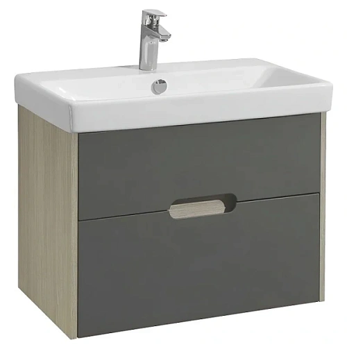 Тумба под раковину подвесная Акватон Оливия 70 см грей/дуб ойстер - фото 3