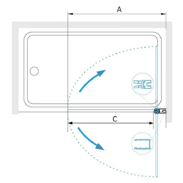 Шторка для ванны RGW Screens SC-109B 70x140 см профиль черный 4111109107-14 (детальная фотография), 70 см
