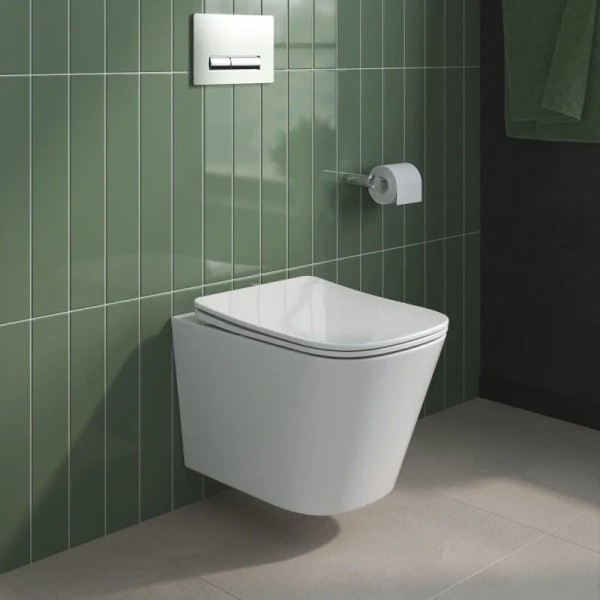 Унитаз подвесной BelBagno Due с сиденьем BB7107CHR/SC (детальная фотография), в наличии