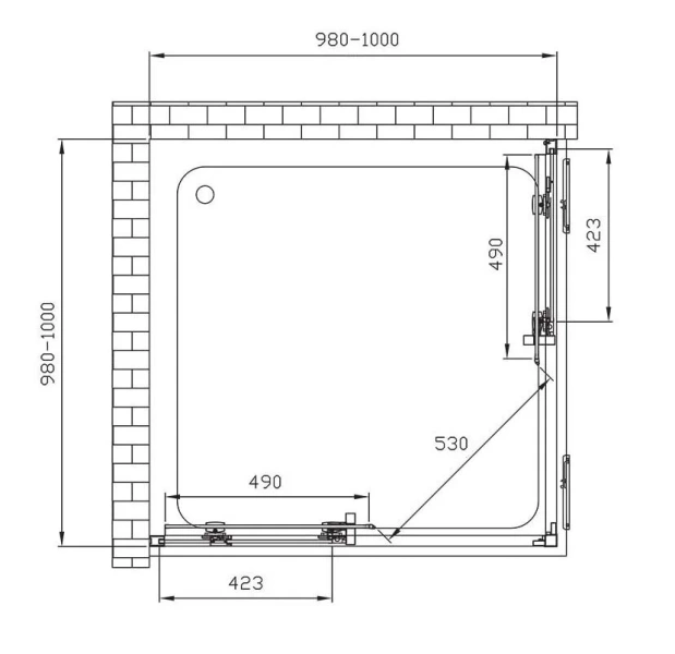 Душевой уголок Vincea Soft 100x100 см черный VSS-3SO100CLB (детальная фотография), современные, hi-tech
