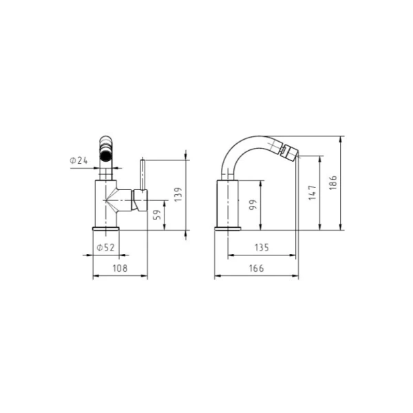 Смеситель для биде Migliore Fortis хром 31543 (детальная фотография), для биде