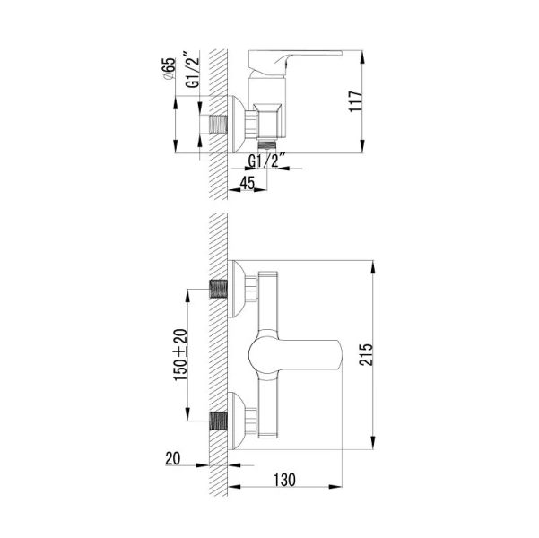 Смеситель для душа Lemark Plus Grace LM1503C (детальная фотография), для душа