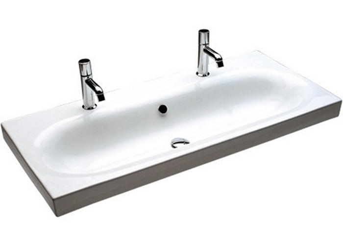 Раковина консоль Hatria Daytime Y0Y 110х50 см (детальная фотография), прямоугольной формы, широкая