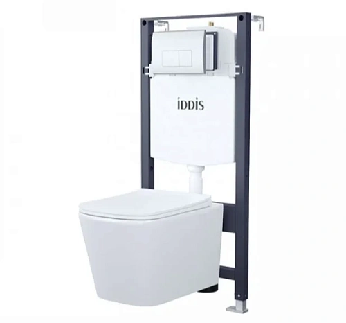 Унитаз с инсталляцией IDDIS Basic клавиша смыва хром - фото 1