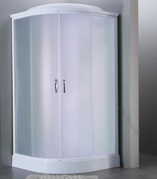 Душевая кабина Timo Eco 100х100 см стекло рифленое TE-0701 (детальная фотография), полукруглые, четверть круга