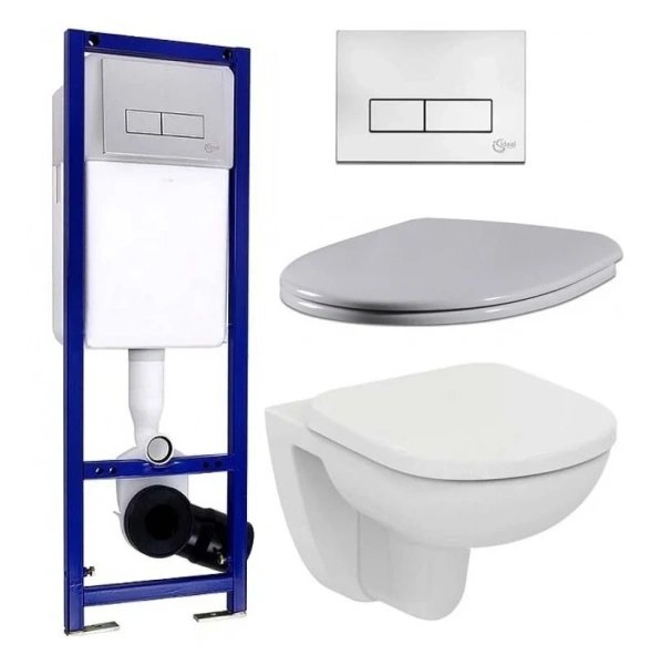 Унитаз с инсталляцией Ideal Standard Tempo с сидением микролифт W990101 (детальная фотография)