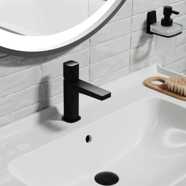 Смеситель для раковины WasserKRAFT Nuthe черный 9103 (детальная фотография), современные, hi-tech