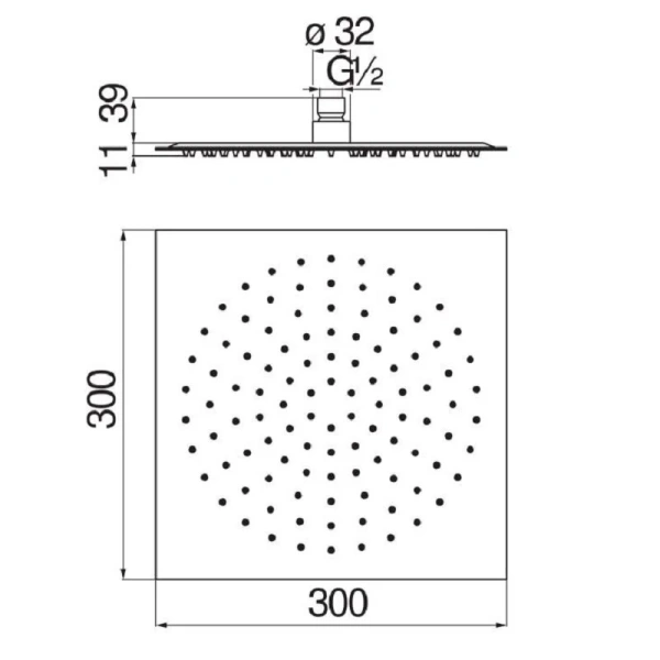 Верхний душ Nobili Rubinetterie хром AD139/118CR (детальная фотография), верхние души