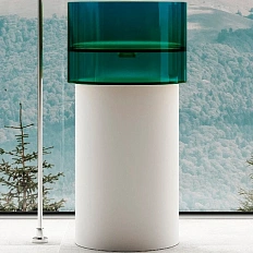 Раковина напольная Abber Kristall 45 см белая/бирюзовая