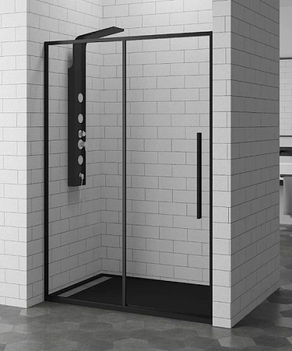 Душевая дверь в нишу RGW Stilvoll SV-12B 110 см стекло прозрачное, профиль черный - фото 2