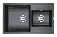 Мойка для кухни Paulmark Tandem 82 см черный металлик