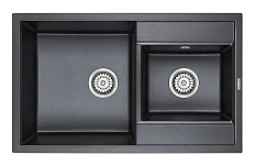 Мойка для кухни Paulmark Tandem 82 см черный металлик