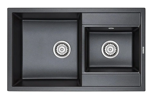 Мойка для кухни Paulmark Tandem 82 см черный металлик - фото 3