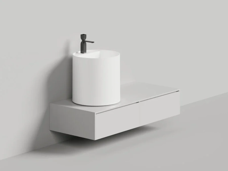 Раковина Salini Armonia Round Top 03 45 см белая матовая 130423TM (детальная фотография), белые