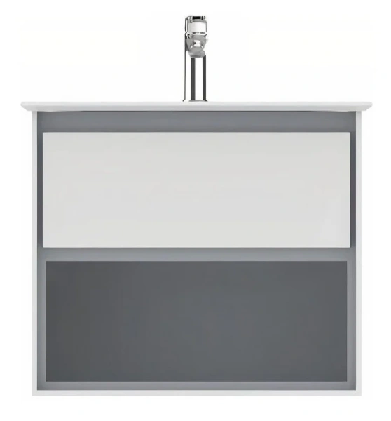Тумба под раковину подвесная Ideal Standard Connect Air 60 см белый глянцевый, светло-серый матовый E0826KN (детальная фотография), современная, hi-tech