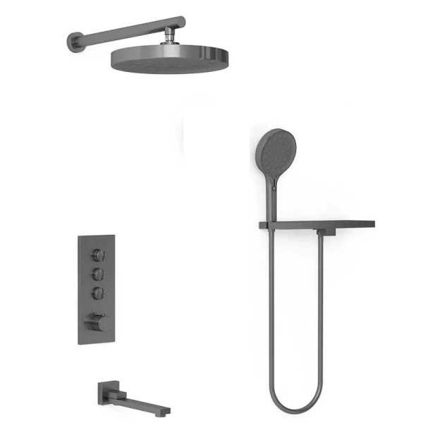 Душевой комплект Vincea вороненая сталь VSFW-433TI2RGM (детальная фотография)