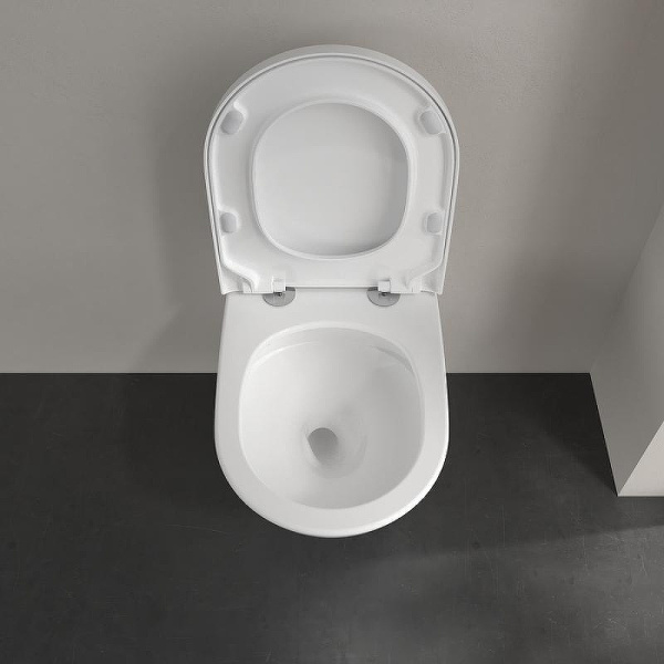 Унитаз подвесной Villeroy & Boch Subway 3.0 с сиденьем микролифт 4670TS01 (детальная фотография), фарфор, керамика