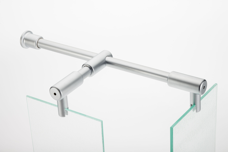 Душевая перегородка профиль матовый хром стекло шиншилла Vegas-glass EAF NOVO 96 07 02 (детальная фотография), современные, hi-tech