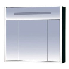 Зеркальный шкаф, цвет чёрный, Misty Джулия