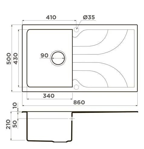 Мойка для кухни Omoikiri Yasugata 86-PL 86 см платина 4993875 (детальная фотография), из искусственного гранита