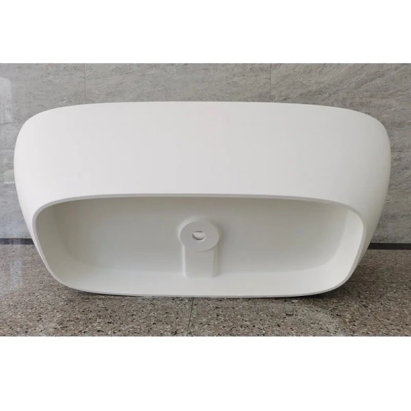 Ванна из искусственного камня Abber Stein 165x70 см белая матовая AS9632 (детальная фотография), отдельностоящие
