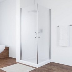 Душевой уголок профиль глянцевый хром стекло сатин Vegas-glass