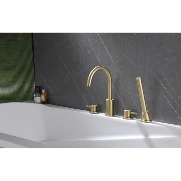 Смеситель для ванны Abber Wasser Kreis золото матовое AF8113G (детальная фотография), современные, hi-tech