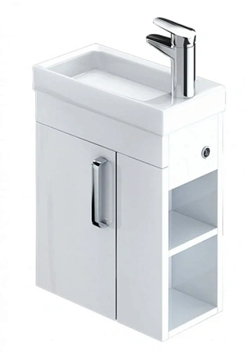 Тумба под раковину подвесная IDDIS Torr 40 см полки справа - фото 1