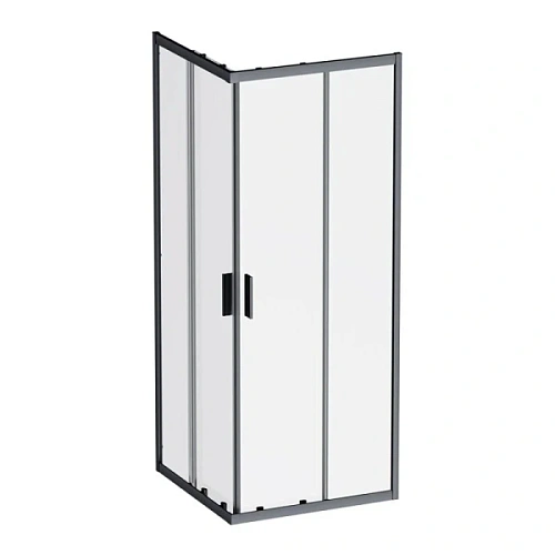 Душевой уголок Am.Pm Gem 80x80 см профиль черный - фото 1