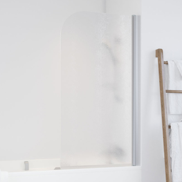 Душевая шторка на ванную профиль матовый хром стекло шиншилла Vegas-glass EV 76 07 02 R (детальная фотография)