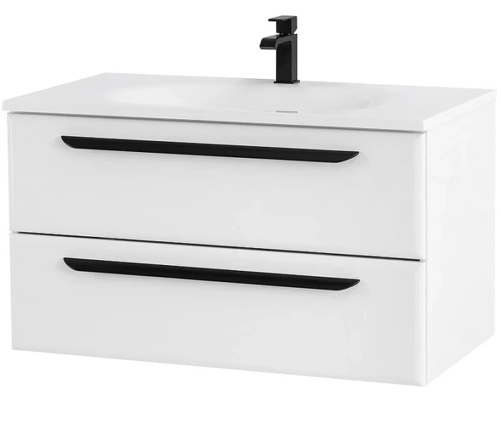 Тумба под раковину подвесная Cezares Eco 75 см bianco lucido ECO-750-2C-SO-BL (детальная фотография)