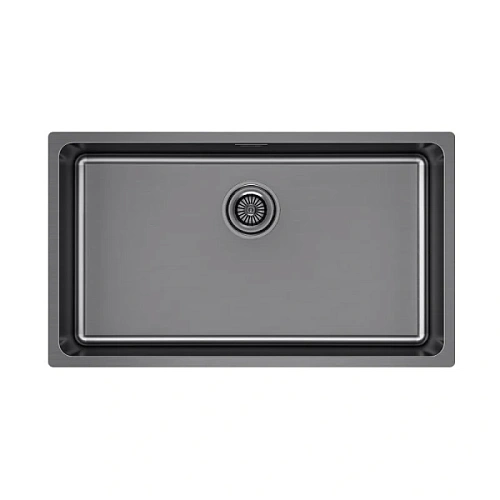 Мойка для кухни Paulmark Yuni 76 см вороненая сталь - фото 1