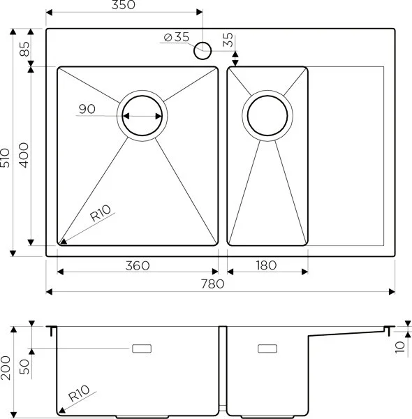 Мойка для кухни Omoikiri Akisame 78-2-LG-L 78 см светлое золото чаша слева 4973087 (детальная фотография), врезные