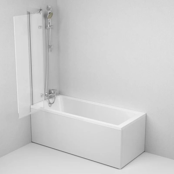 Шторка для ванны Am.Pm Tender 80x140 см поворотная W45BS-D3W5-140CT (детальная фотография), прозрачные