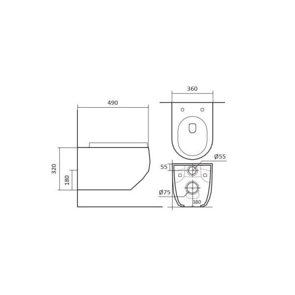 Унитаз подвесной Акватек Европа белый AQ1900T-00 (детальная фотография), подвесные, встраиваемые