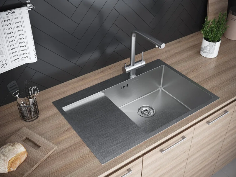 Мойка для кухни Paulmark Atlan PM217851 78 см прямоугольная (детальная фотография), в наличии, нет в наличии