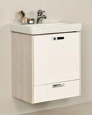 Тумба под раковину подвесная Акватон Йорк М 55 см белая/ясень фабрик